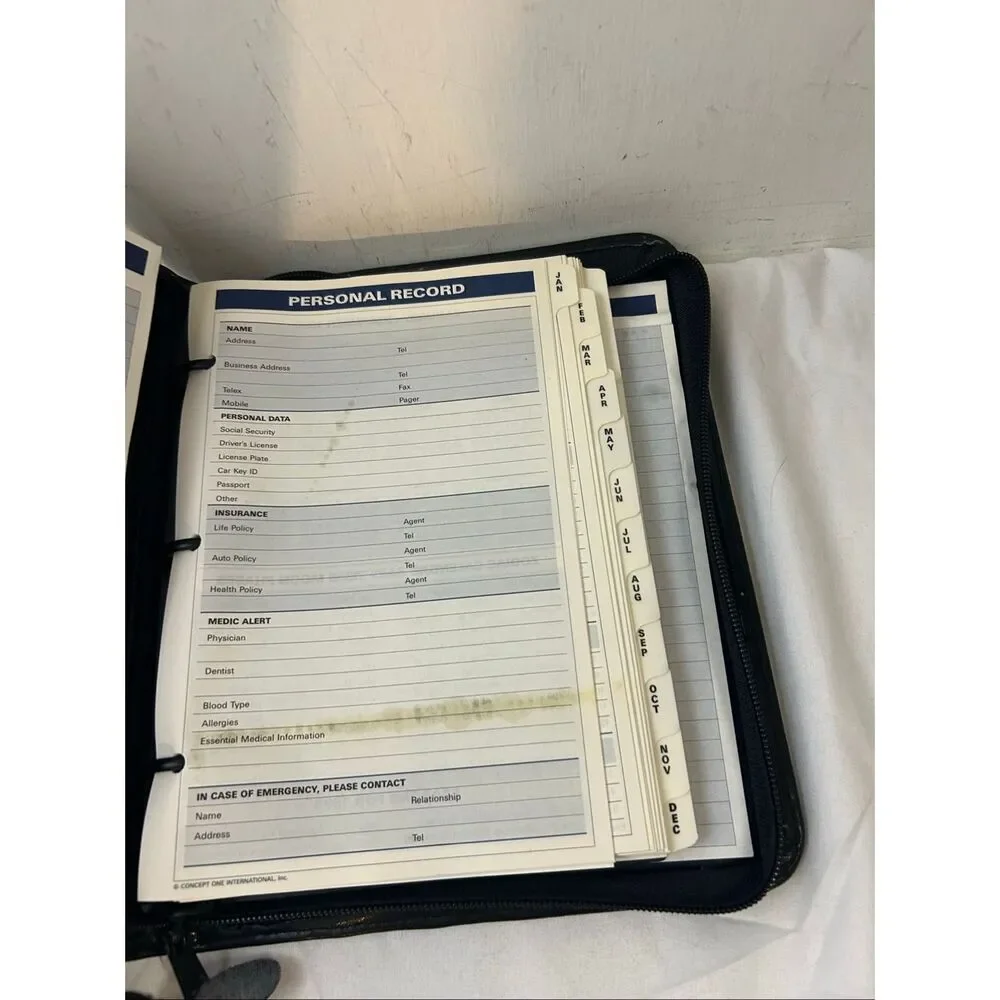 Wall Street Collection 1995 planner black‎ zipper 10